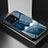 Silicone Frame Fashionable Pattern Mirror Case Cover LS1 for Huawei Honor X8 5G Blue