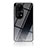 Silicone Frame Fashionable Pattern Mirror Case Cover LS1 for Huawei P50 Pro Gray