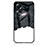 Silicone Frame Fashionable Pattern Mirror Case Cover LS1 for Oppo A18 Black