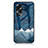 Silicone Frame Fashionable Pattern Mirror Case Cover LS1 for Oppo A18 Blue