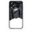 Silicone Frame Fashionable Pattern Mirror Case Cover LS1 for Oppo A58 4G Black