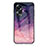 Silicone Frame Fashionable Pattern Mirror Case Cover LS1 for Oppo A58 4G Purple