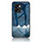 Silicone Frame Fashionable Pattern Mirror Case Cover LS1 for Oppo A77 5G Blue