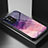 Silicone Frame Fashionable Pattern Mirror Case Cover LS1 for Oppo A95 5G Purple