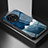 Silicone Frame Fashionable Pattern Mirror Case Cover LS1 for Realme 11X 5G Blue