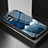 Silicone Frame Fashionable Pattern Mirror Case Cover LS1 for Realme 8i Blue