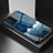 Silicone Frame Fashionable Pattern Mirror Case Cover LS1 for Realme C20 Blue