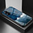 Silicone Frame Fashionable Pattern Mirror Case Cover LS1 for Realme C33 (2023) Blue