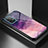 Silicone Frame Fashionable Pattern Mirror Case Cover LS1 for Samsung Galaxy A52 4G Purple