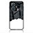 Silicone Frame Fashionable Pattern Mirror Case Cover LS1 for Vivo T1 4G Black