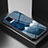 Silicone Frame Fashionable Pattern Mirror Case Cover LS1 for Vivo V20 (2021) Blue