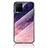 Silicone Frame Fashionable Pattern Mirror Case Cover LS1 for Vivo Y21a Purple