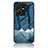 Silicone Frame Fashionable Pattern Mirror Case Cover LS1 for Vivo Y22 Blue