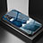 Silicone Frame Fashionable Pattern Mirror Case Cover LS1 for Vivo Y53s NFC Blue