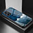 Silicone Frame Fashionable Pattern Mirror Case Cover LS1 for Xiaomi Redmi 11 Prime 5G Blue