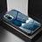 Silicone Frame Fashionable Pattern Mirror Case Cover LS1 for Xiaomi Redmi Note 10 4G Blue