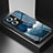 Silicone Frame Fashionable Pattern Mirror Case Cover LS2 for Oppo A2 5G Blue