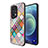 Silicone Frame Fashionable Pattern Mirror Case Cover LS2 for Oppo Find X5 Pro 5G Colorful