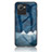 Silicone Frame Fashionable Pattern Mirror Case Cover LS2 for Realme C30s Blue