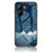 Silicone Frame Fashionable Pattern Mirror Case Cover LS2 for Realme C33 (2023) Blue