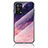 Silicone Frame Fashionable Pattern Mirror Case Cover LS4 for Oppo A54 5G Purple