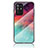 Silicone Frame Fashionable Pattern Mirror Case Cover LS4 for Oppo F19 Pro+ Plus 5G Red