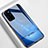 Silicone Frame Fashionable Pattern Mirror Case Cover M01 for Samsung Galaxy S20 Plus 5G Blue