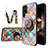 Silicone Frame Fashionable Pattern Mirror Case Cover S01 for Samsung Galaxy S24 Ultra 5G