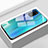 Silicone Frame Fashionable Pattern Mirror Case Cover S02 for Huawei Honor V30 5G Cyan