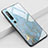 Silicone Frame Fashionable Pattern Mirror Case Cover S02 for Xiaomi Mi 10 Pro Cyan