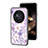 Silicone Frame Flowers Mirror Case Cover for Huawei Honor X9b 5G Clove Purple