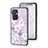 Silicone Frame Flowers Mirror Case Cover for OnePlus 9 5G Clove Purple