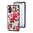 Silicone Frame Flowers Mirror Case Cover for Oppo A17 Red