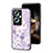 Silicone Frame Flowers Mirror Case Cover for Oppo A2 5G Clove Purple