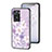 Silicone Frame Flowers Mirror Case Cover for Oppo A57 4G Clove Purple