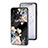 Silicone Frame Flowers Mirror Case Cover for Oppo A57 5G Black