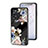 Silicone Frame Flowers Mirror Case Cover for Oppo A77 4G Black