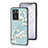 Silicone Frame Flowers Mirror Case Cover for Oppo A77 4G Cyan