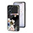 Silicone Frame Flowers Mirror Case Cover for Oppo K10 5G Black