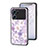 Silicone Frame Flowers Mirror Case Cover for Oppo K10 5G Clove Purple