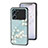 Silicone Frame Flowers Mirror Case Cover for Oppo K10 5G Cyan