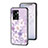 Silicone Frame Flowers Mirror Case Cover for Oppo K10 5G India Clove Purple