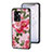 Silicone Frame Flowers Mirror Case Cover for Oppo K10 5G India Red