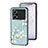 Silicone Frame Flowers Mirror Case Cover for Oppo K10 Pro 5G Cyan