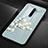 Silicone Frame Flowers Mirror Case Cover for Oppo Reno2 Cyan