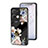 Silicone Frame Flowers Mirror Case Cover for Oppo Reno8 Pro+ Plus 5G Black