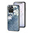 Silicone Frame Flowers Mirror Case Cover for Realme C30 Blue