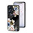 Silicone Frame Flowers Mirror Case Cover for Realme C55 Black