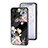 Silicone Frame Flowers Mirror Case Cover for Realme Q5x 5G Black