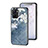 Silicone Frame Flowers Mirror Case Cover for Realme Q5x 5G Blue